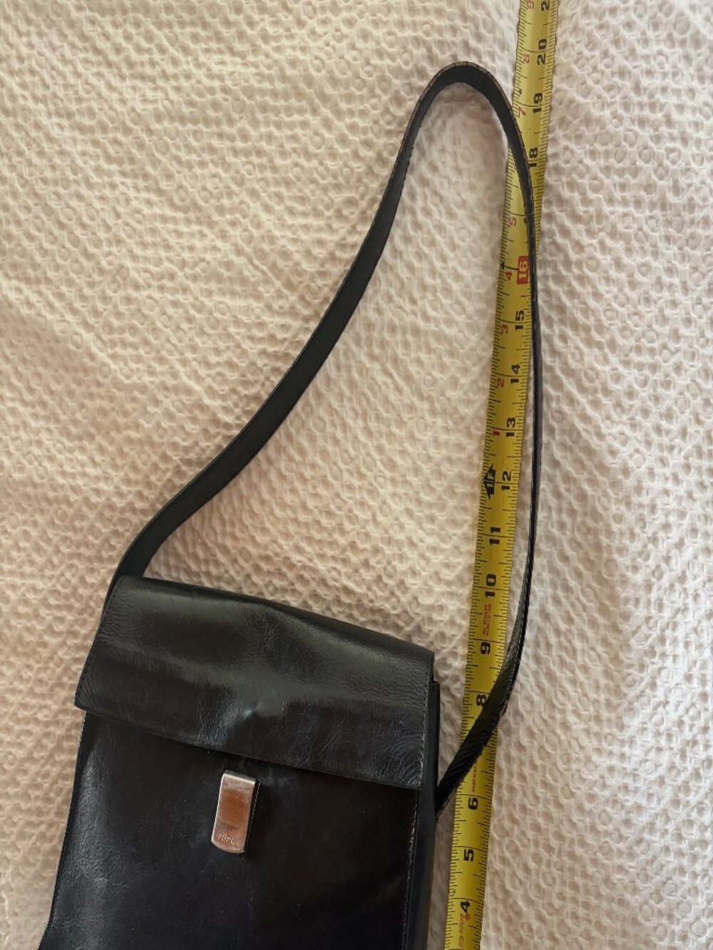 Vintage Furla Black Leather Shoulder Bag Made in Italy 90s Structured Purse - Picture 6 of 8